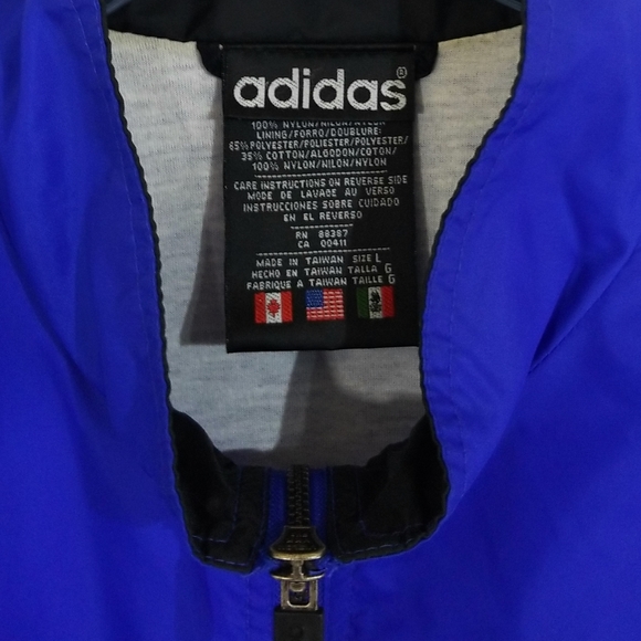 ADIDAS Vintage Cobalt Blue Windbreaker Size L XL